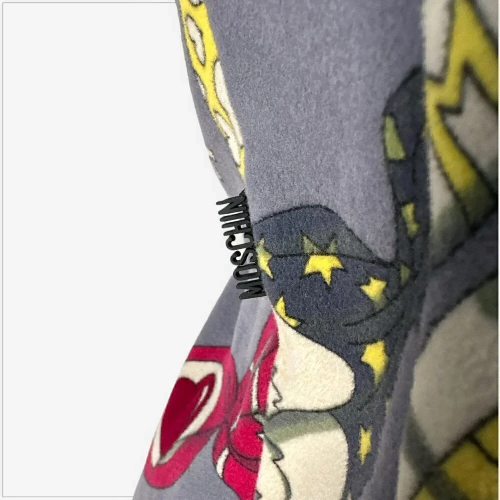 Moschino Jeans Vintage Gray Candy Wrapper Print Pattern Blazer Jacket Fitted 6 - Picture 5 of 7